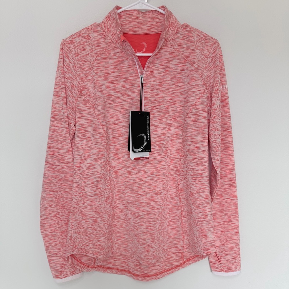 Zero Restriction Blood Orange Shae Zip Mock Pullover